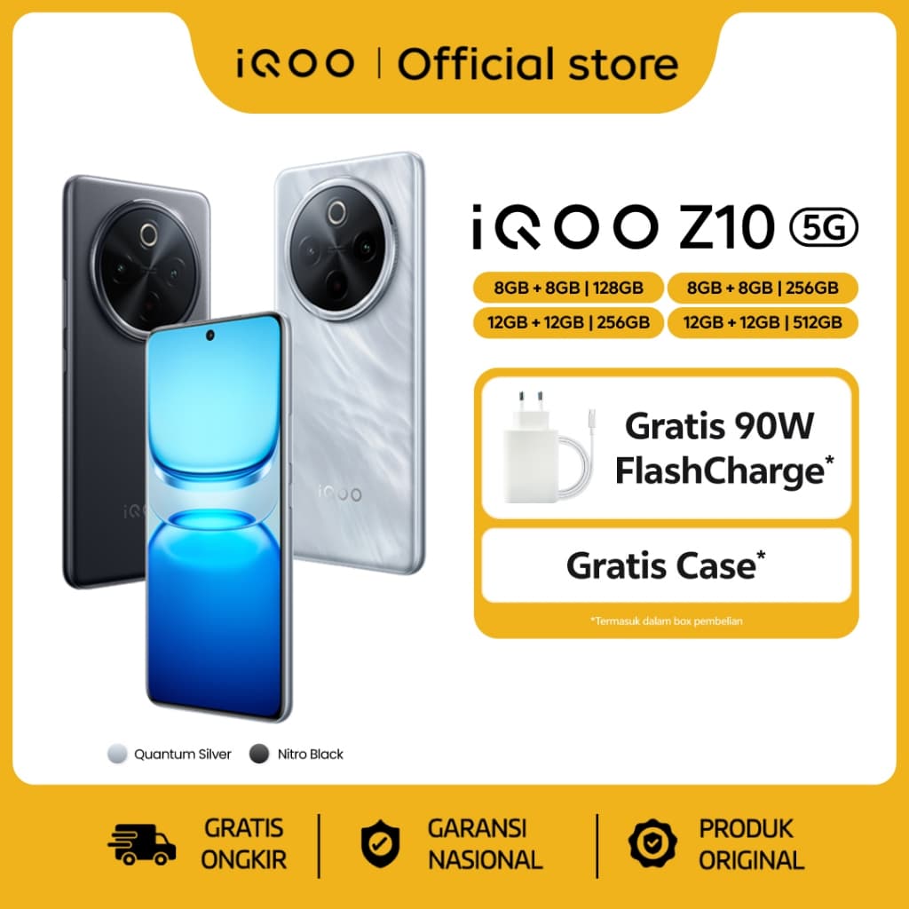 iQOO Z10, 7300mAh + 90Watt, Snapdragon 7s Gen 3, AnTuTu 822,705, 120Hz Quad-Curved AMOLED, 50MP Sony IMX + OIS