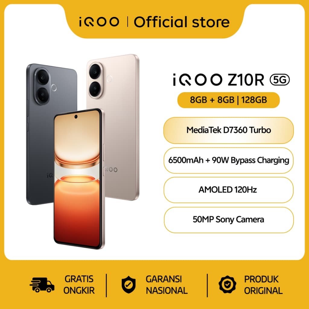[NEW LAUNCH] iQOO Z10R, MediaTek Dimensity 7360-Turbo, 6500mAh 90W Bypass Charging, 120Hz AMOLED 3000nit, 50MP Sony IMX + Ultrawide, Dual Speaker + IP65